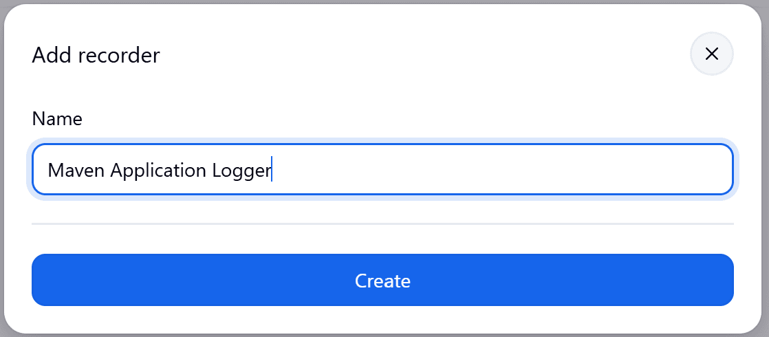 Enter log recorder name