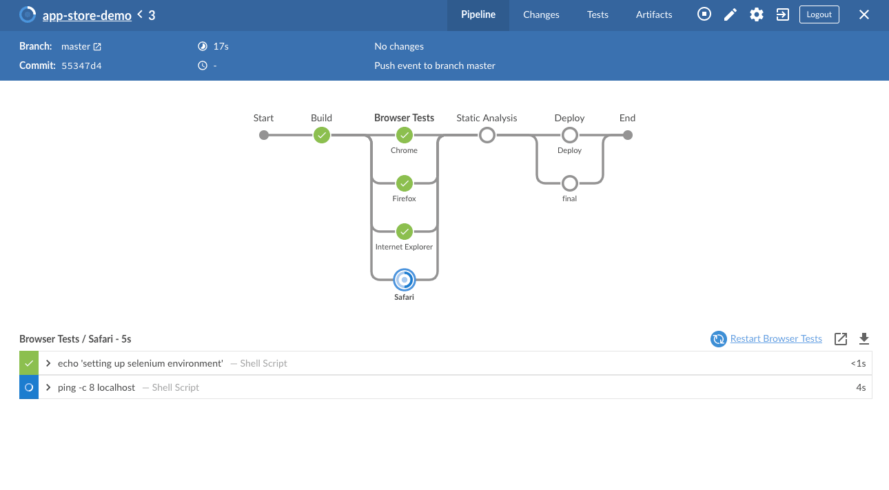 running pipeline